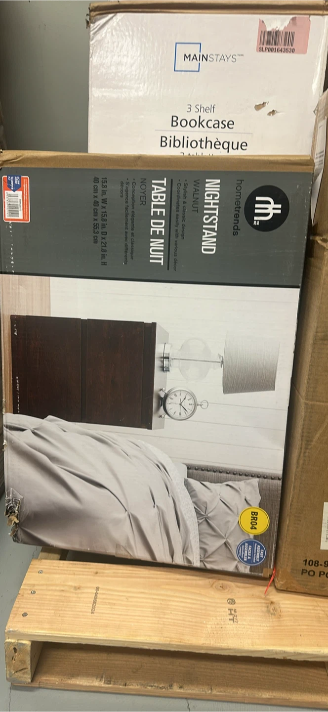 Hometrends Walnut Nightstand - New in Box! - photo 2