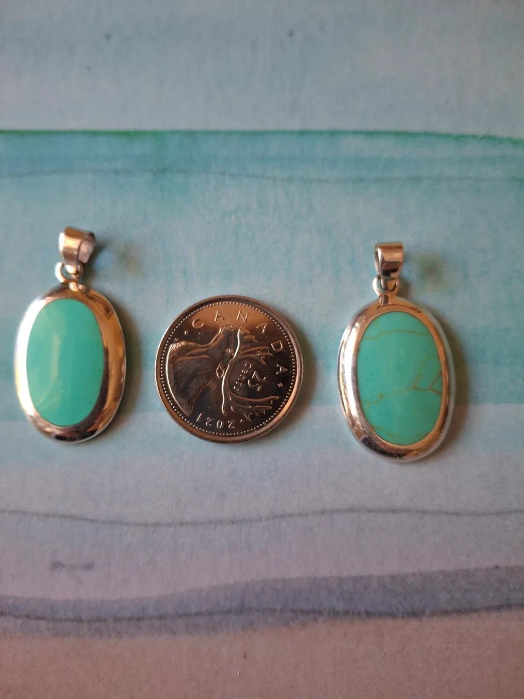 Turquoise pendants (silver stamped 925, priced per item) image indicator(2)