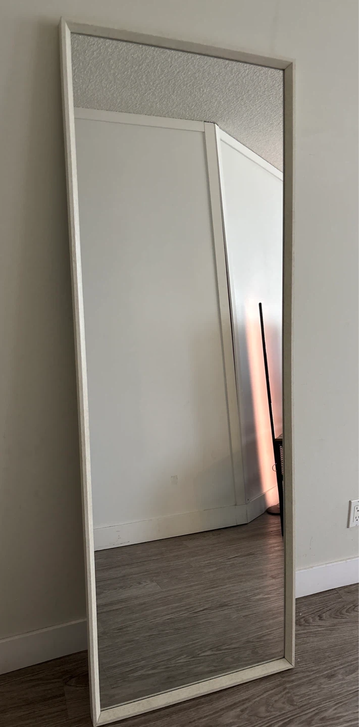 Full Length White Framed Mirror