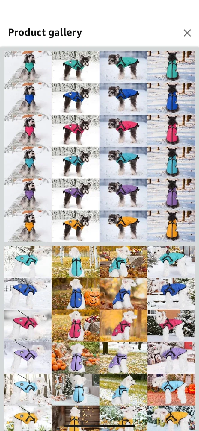 Teal Dog Winter Coat with Harness - Small image indicator(4)