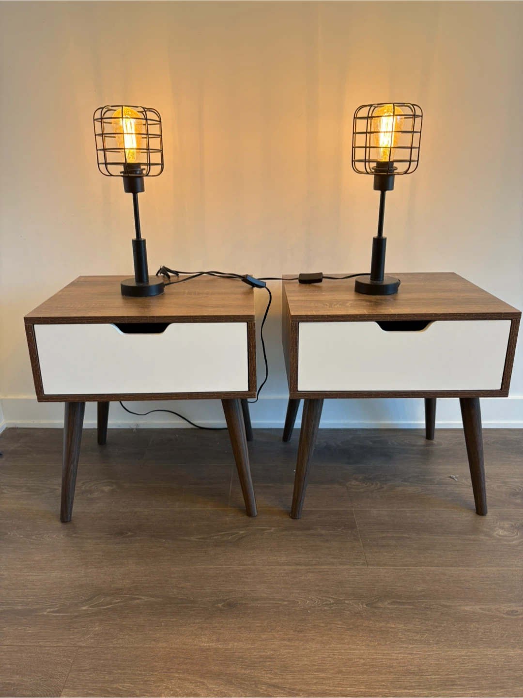 Nightstands with Lamps - Set of 2