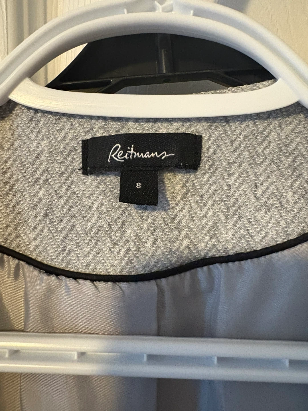 Reitmans Grey Herringbone Blazer - Size 8 - photo 3