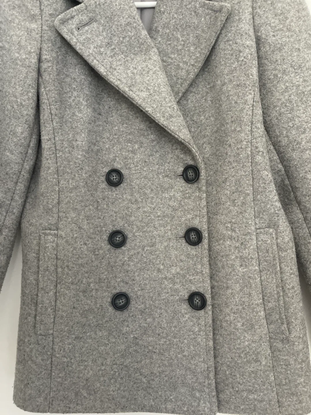 Old Navy Gray Wool Blend Pea Coat - XS image indicator(3)