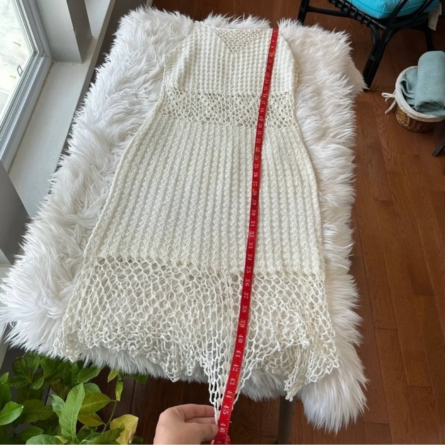 Handmade Crochet Beach Coverup Dress Womens Size M image indicator(6)