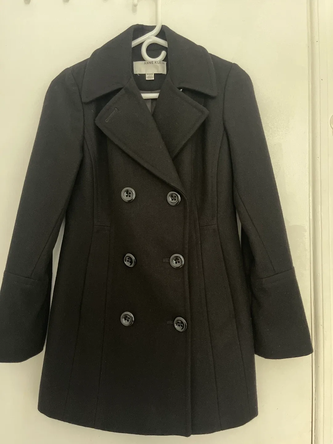 Anne Klein Black Pea Coat, Size PXXS thumbnail