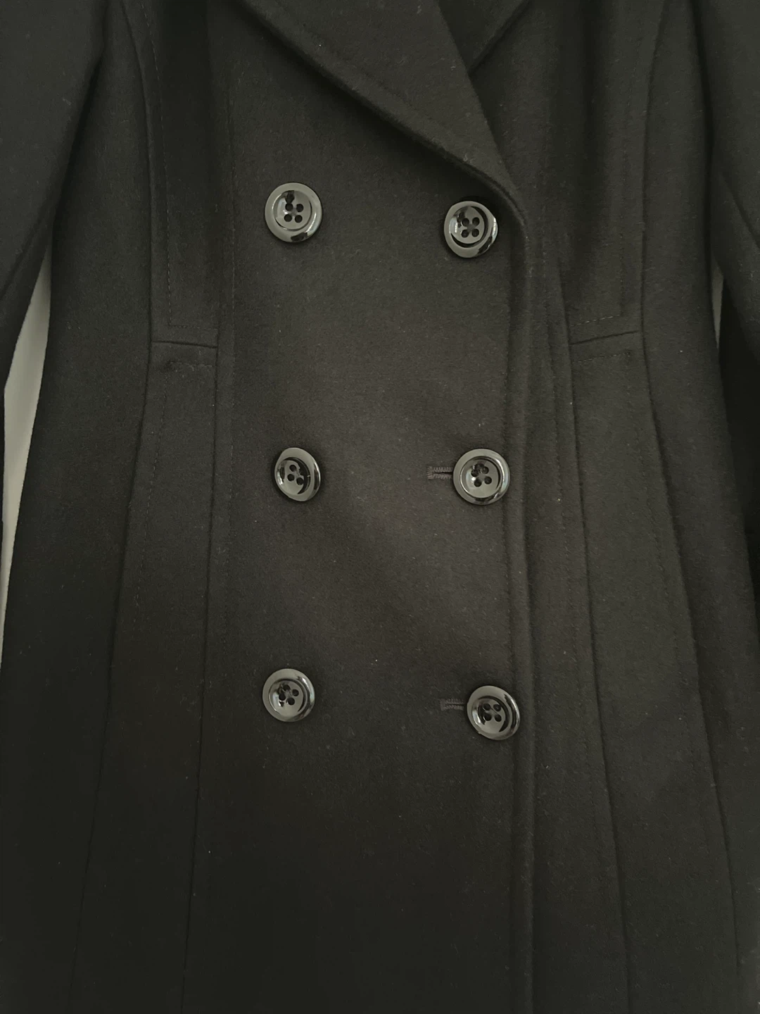 Anne Klein Black Pea Coat, Size PXXS - photo 2