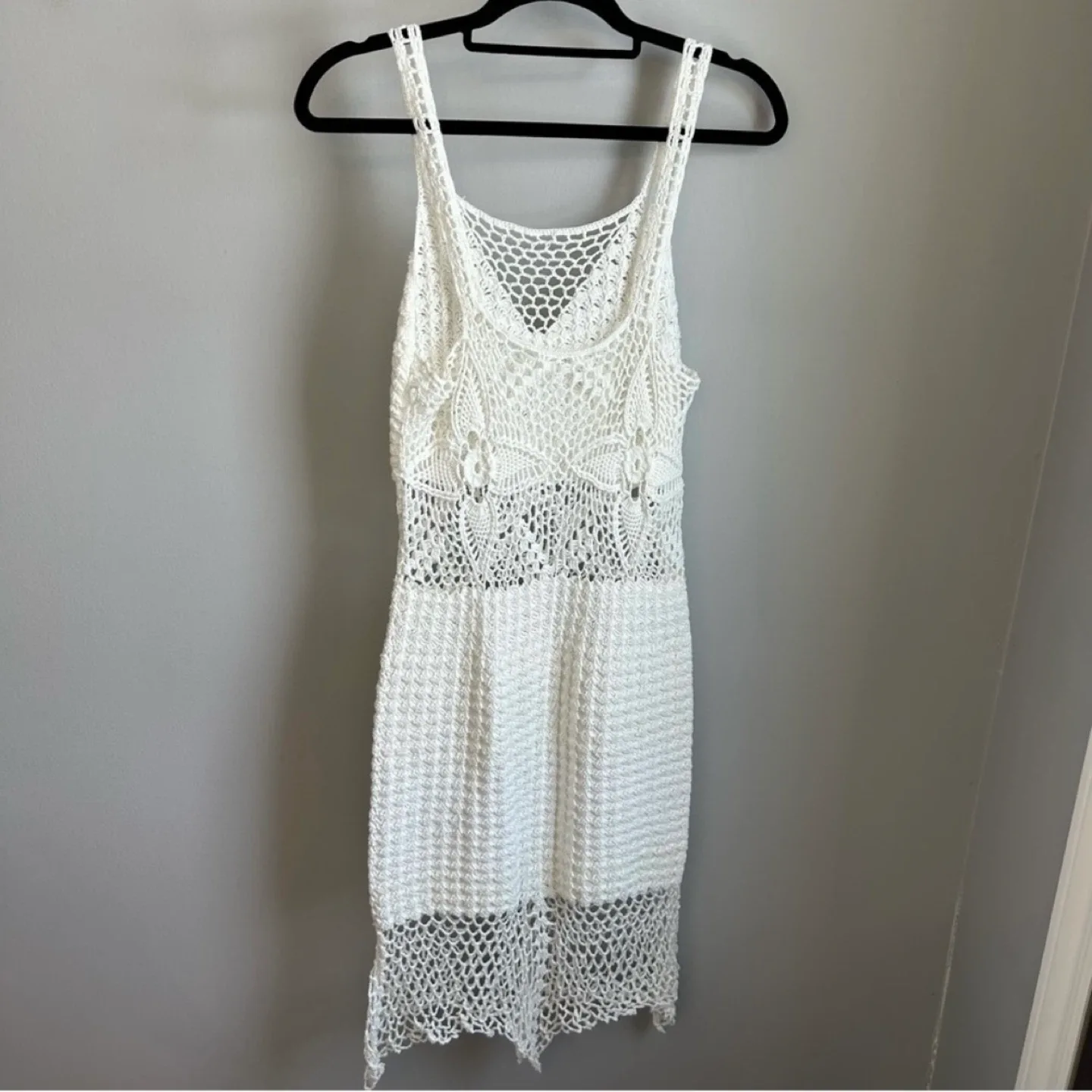 Handmade Crochet Beach Coverup Dress Womens Size M image indicator(3)