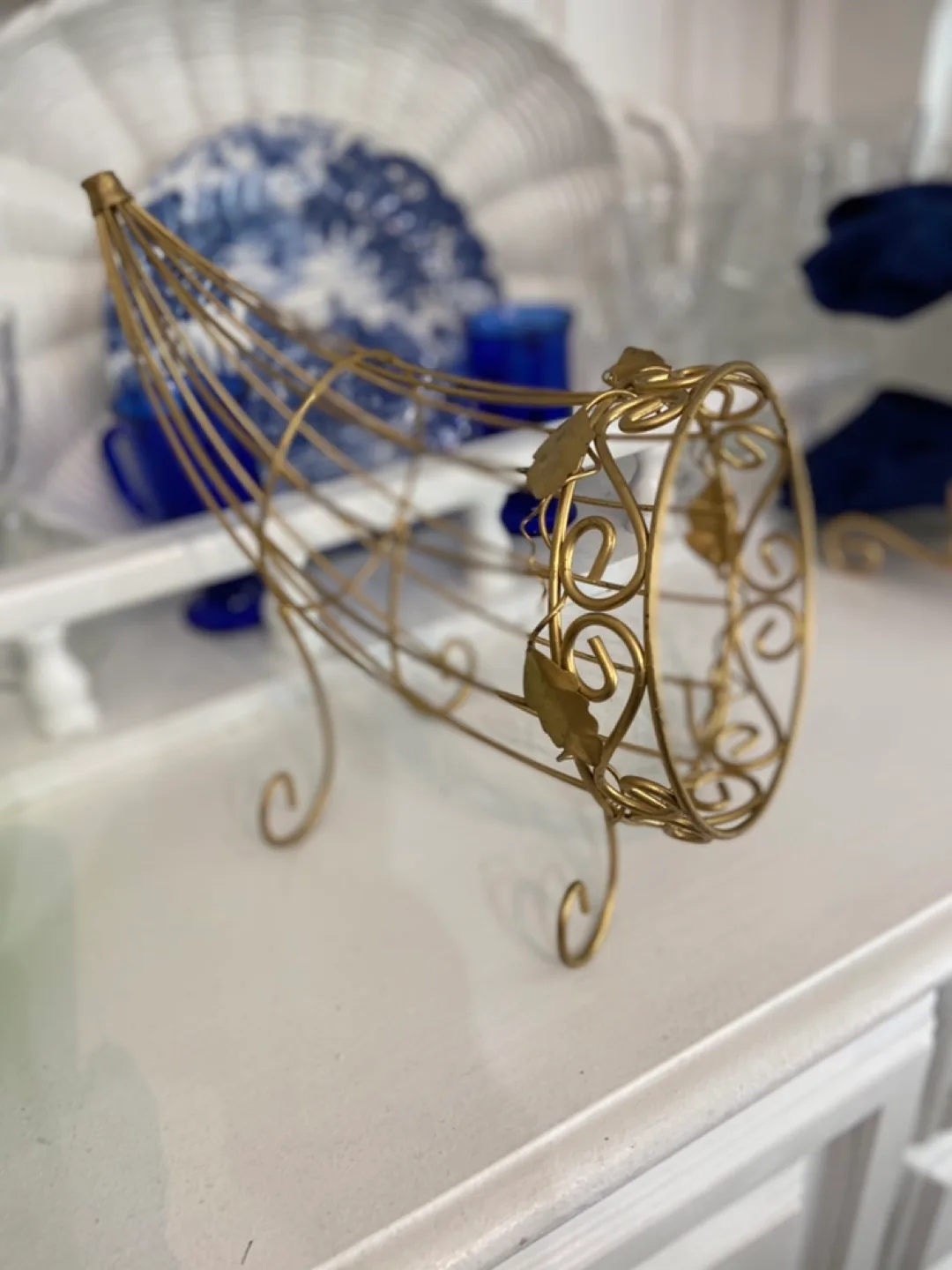 Gold Metal Cornucopia Basket image indicator(3)