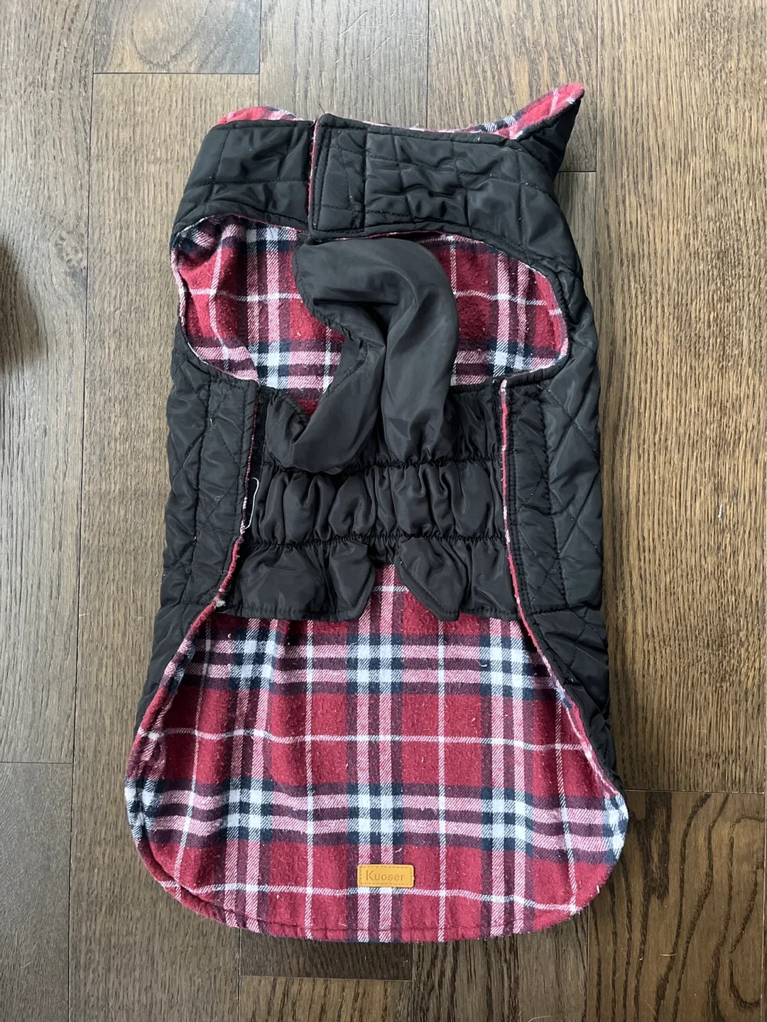 Kuoser Dog Coat, Black & Plaid image indicator(2)