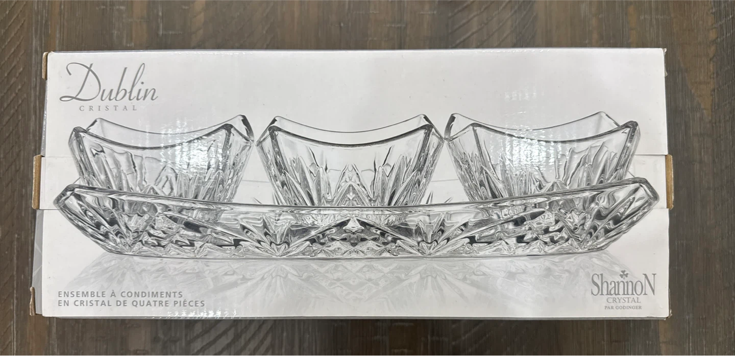 Dublin Cristal Condiment Set by Shannon Crystal