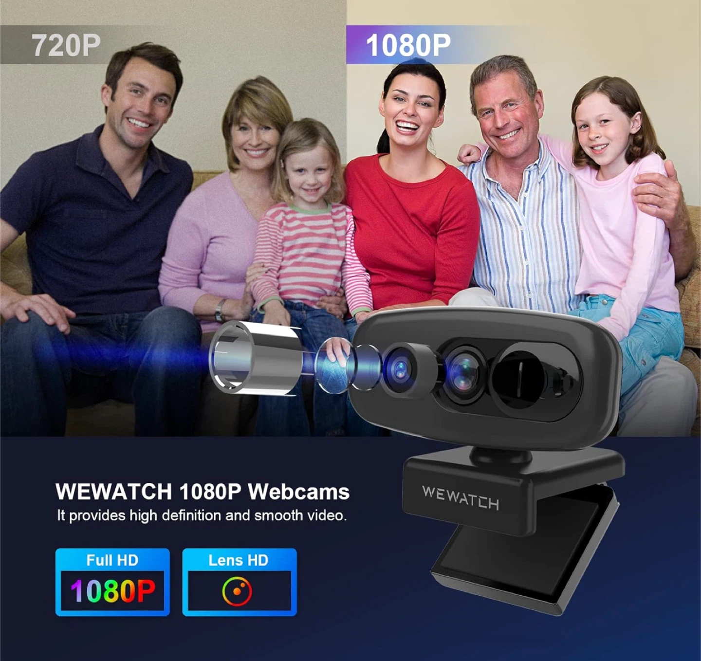WEWATCH 1080P Webcam - Built-in Mic - photo 4