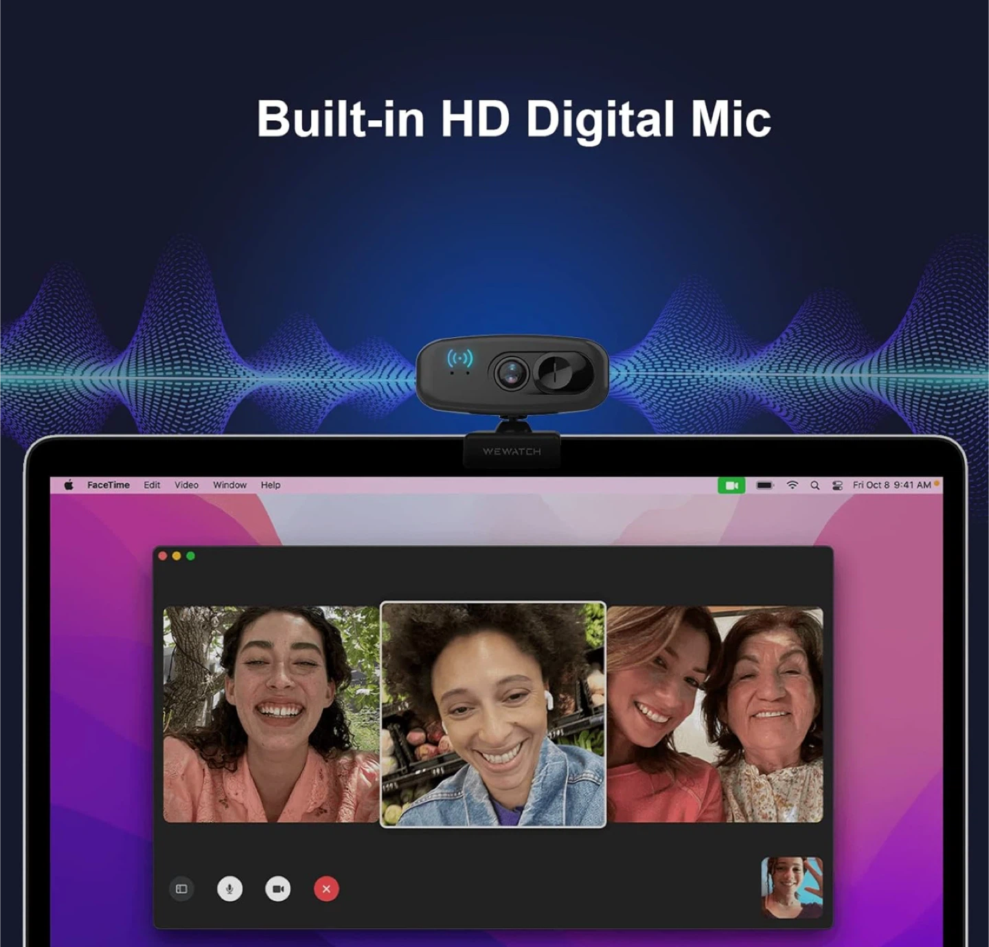 WEWATCH 1080P Webcam - Built-in Mic - photo 2