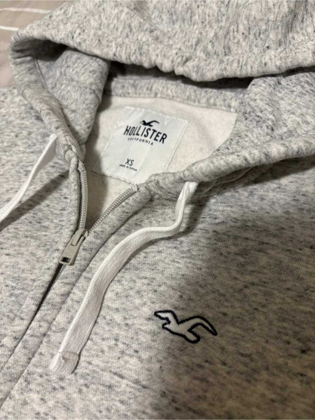Hollister Grey Full Zip Hoodie - XS image indicator(2)