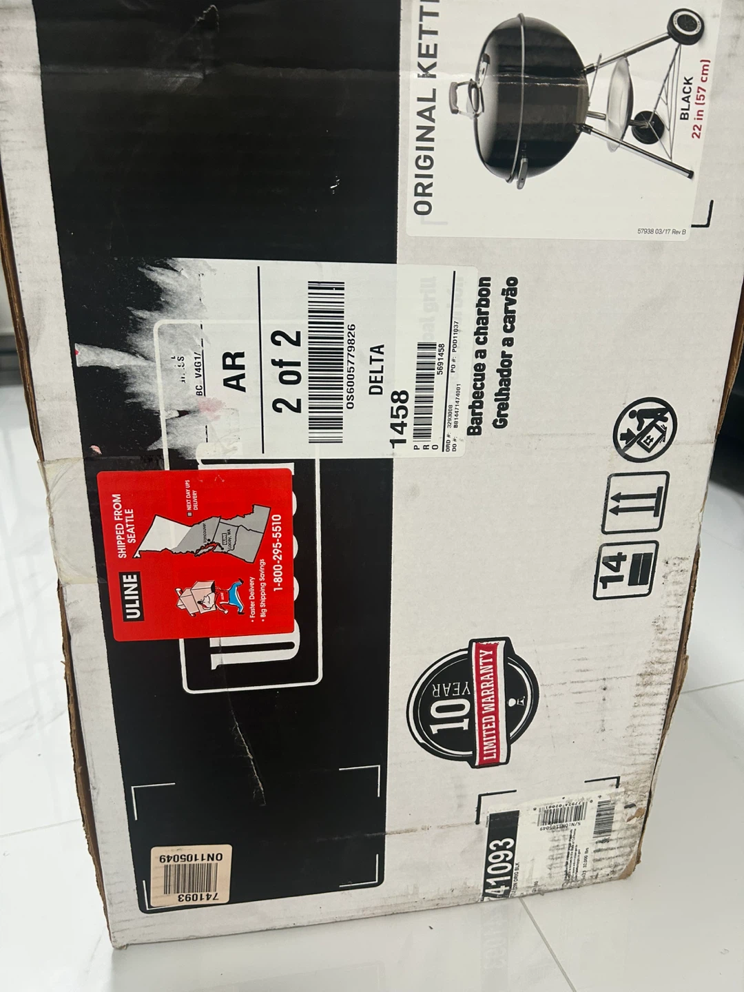 Weber Original Kettle Charcoal Grill - Black 22 inch