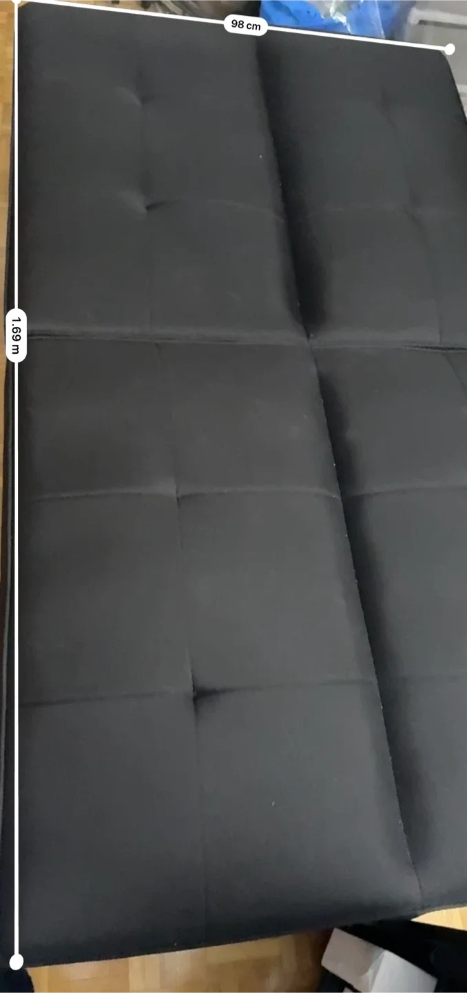 Black Futon Sofa Bed - 169cm x 98cm image indicator(3)