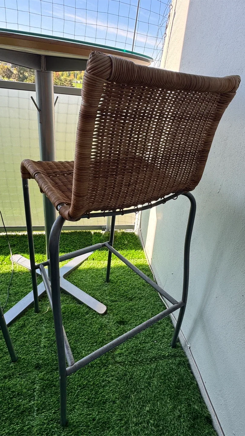 Wicker Bar Stools and Table Set image indicator(4)