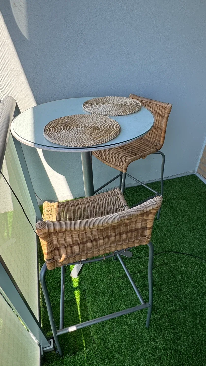 Wicker Bar Stools and Table Set image indicator(2)