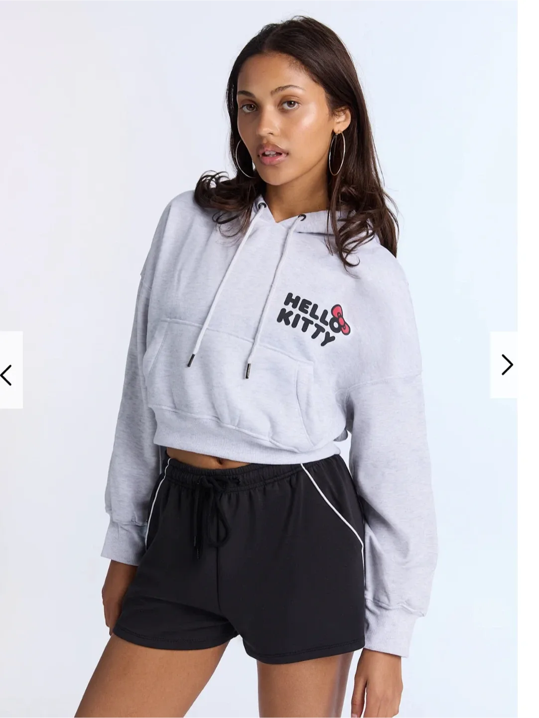 Hello Kitty Grey Cropped Hoodie image indicator(2)