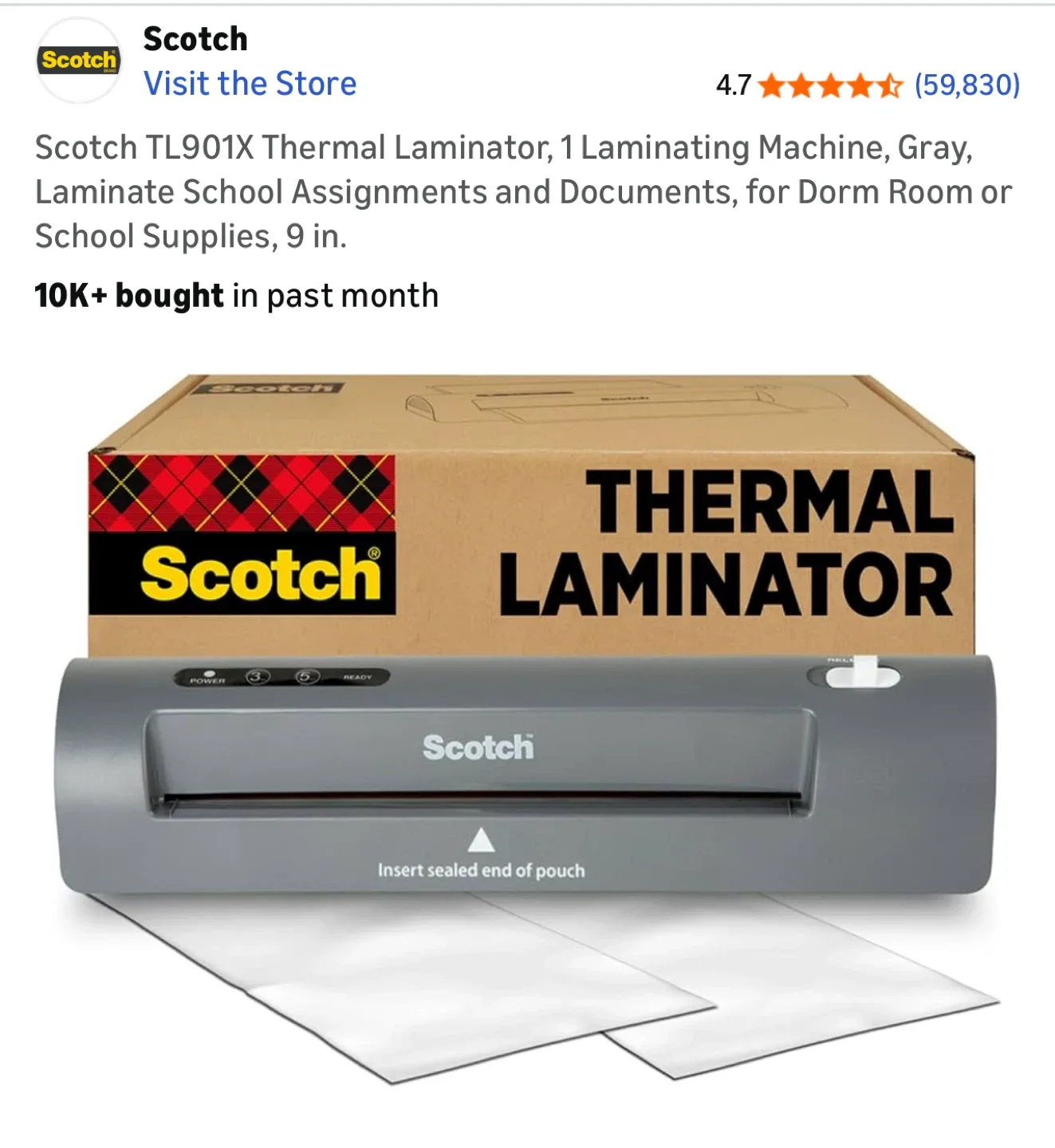 Scotch TL901X Thermal Laminator thumbnail