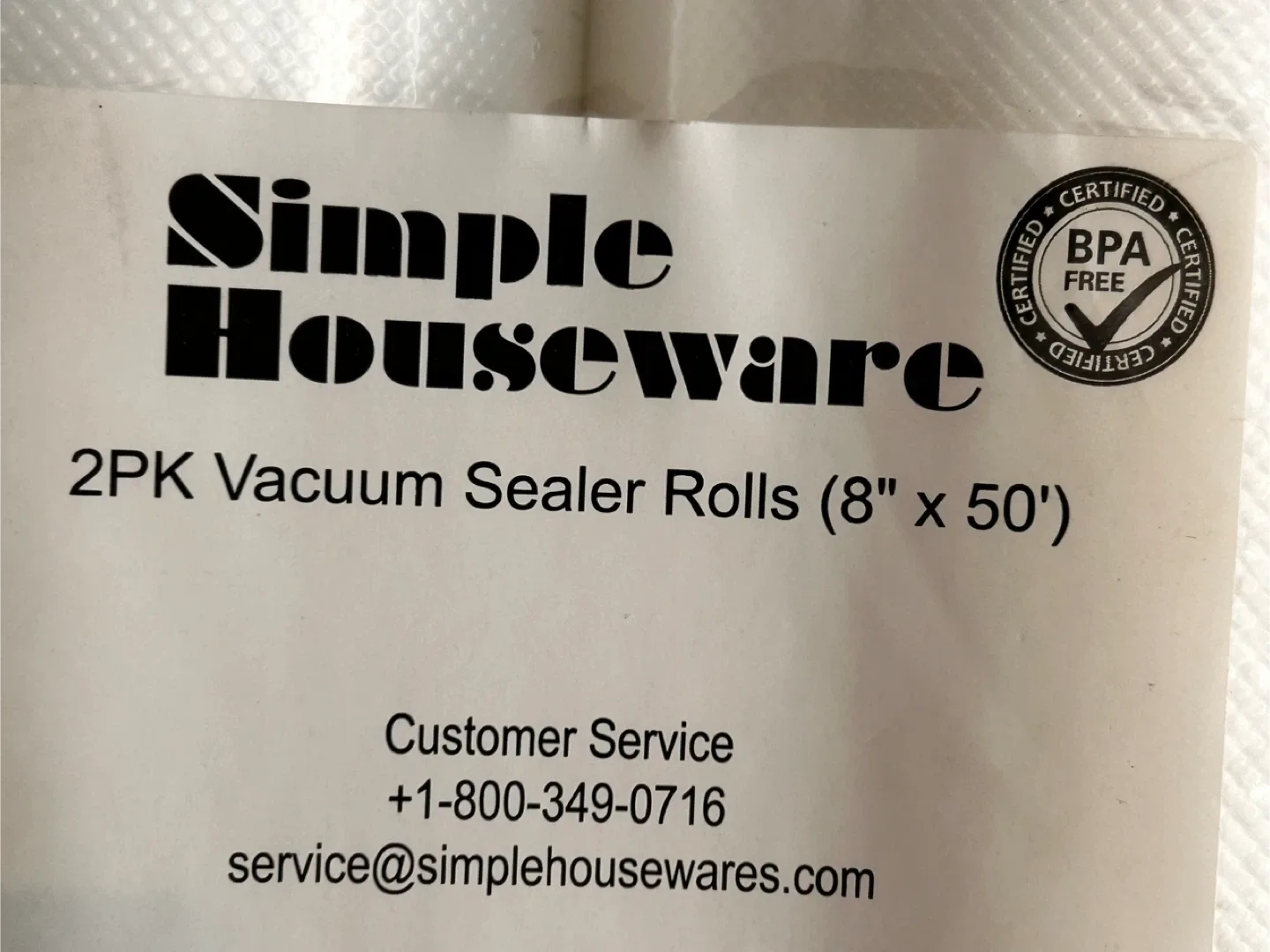 Simple Houseware 2PK Vacuum Sealer Rolls (8" x 50') image indicator(2)