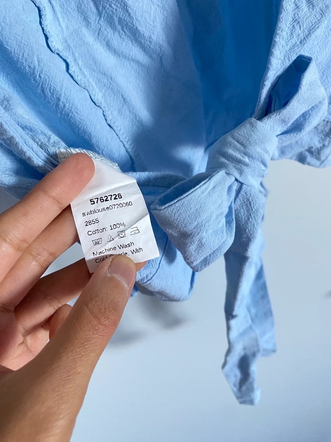 100% Cotton Cute Blue Bow Top image indicator(2)