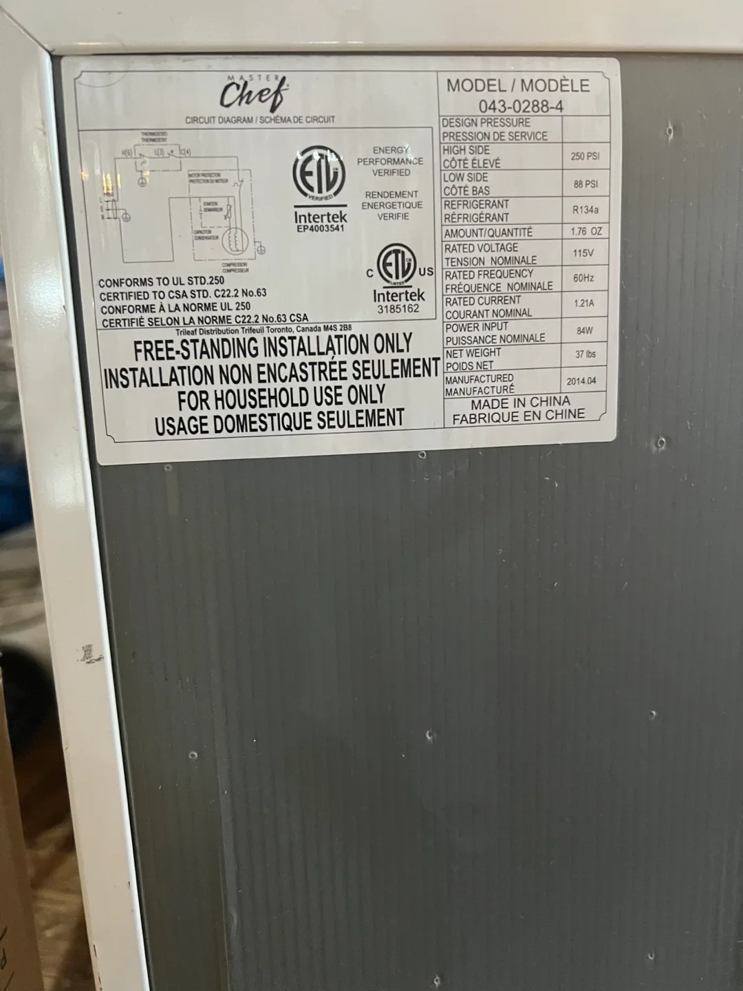 Master Chef Mini Fridge - White image indicator(3)