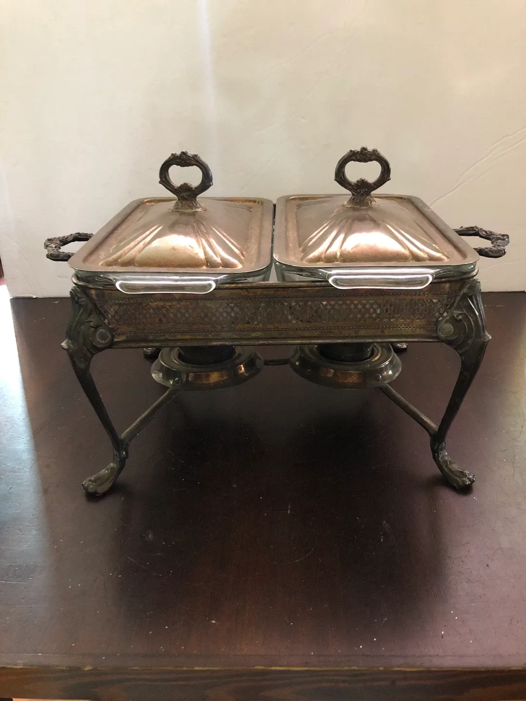 Vintage Double Silver Plated Buffet. thumbnail