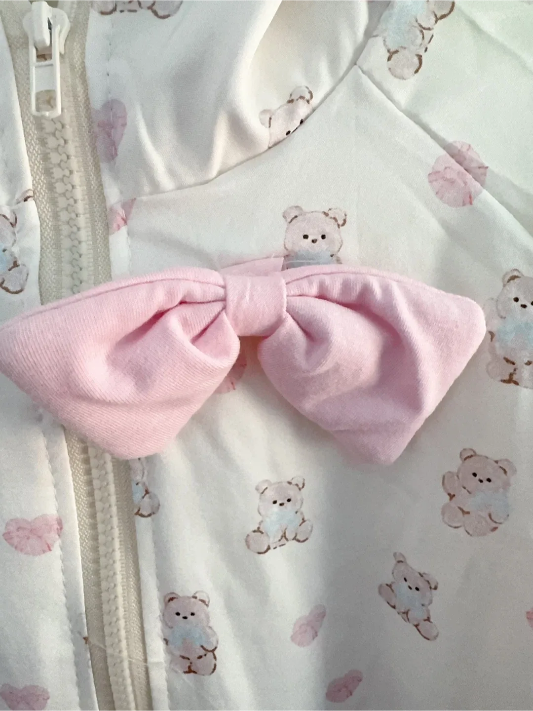 Kids' White Teddy Bear Patterned Light Jacket Toddler 6-7T image indicator(2)