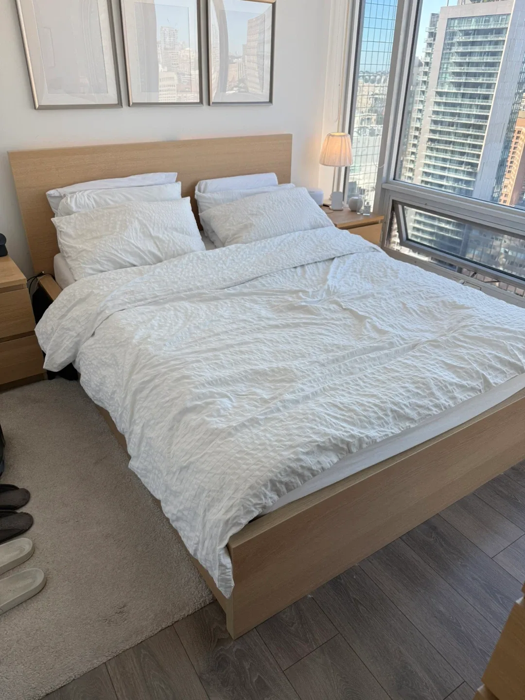 IKEA Malm Queen Bed Frame, Oak Veneer thumbnail