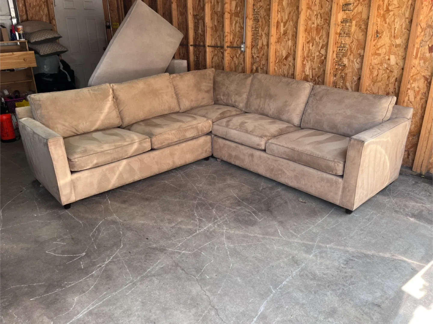 FREE DELIVERY - Beige Crate & Barrel Sectional Sofa