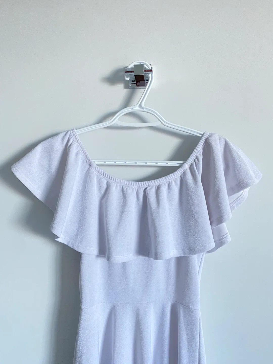 White Off-the-Shoulder Skater Flare Dress image indicator(2)