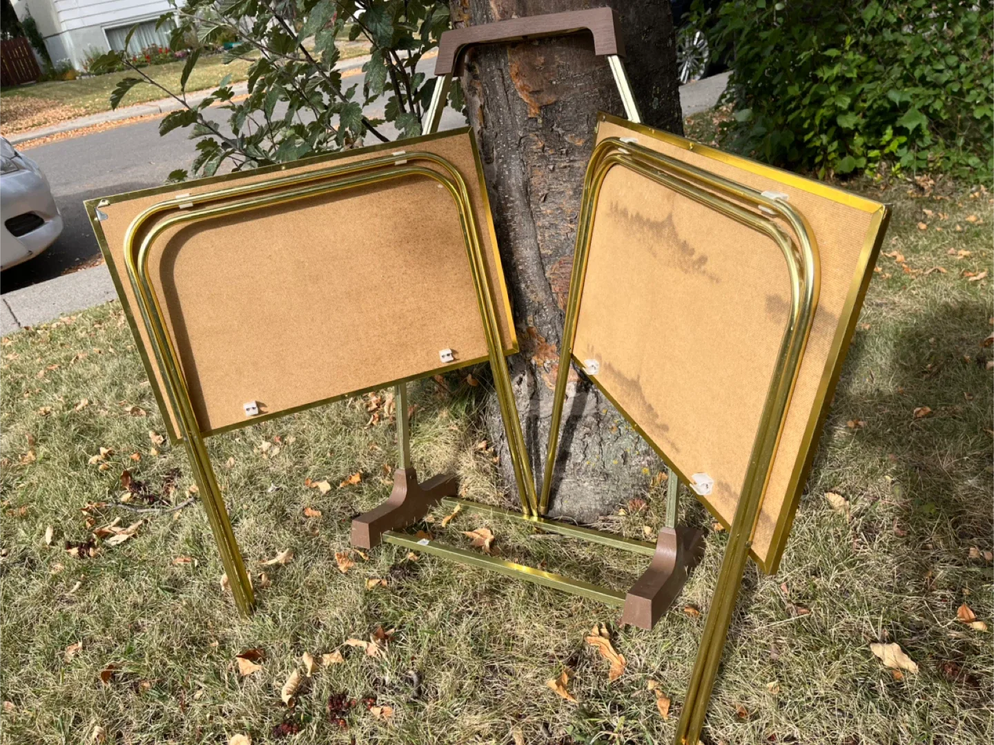 Vintage TV Tray Tables, Set of 2 with Stand image indicator(8)