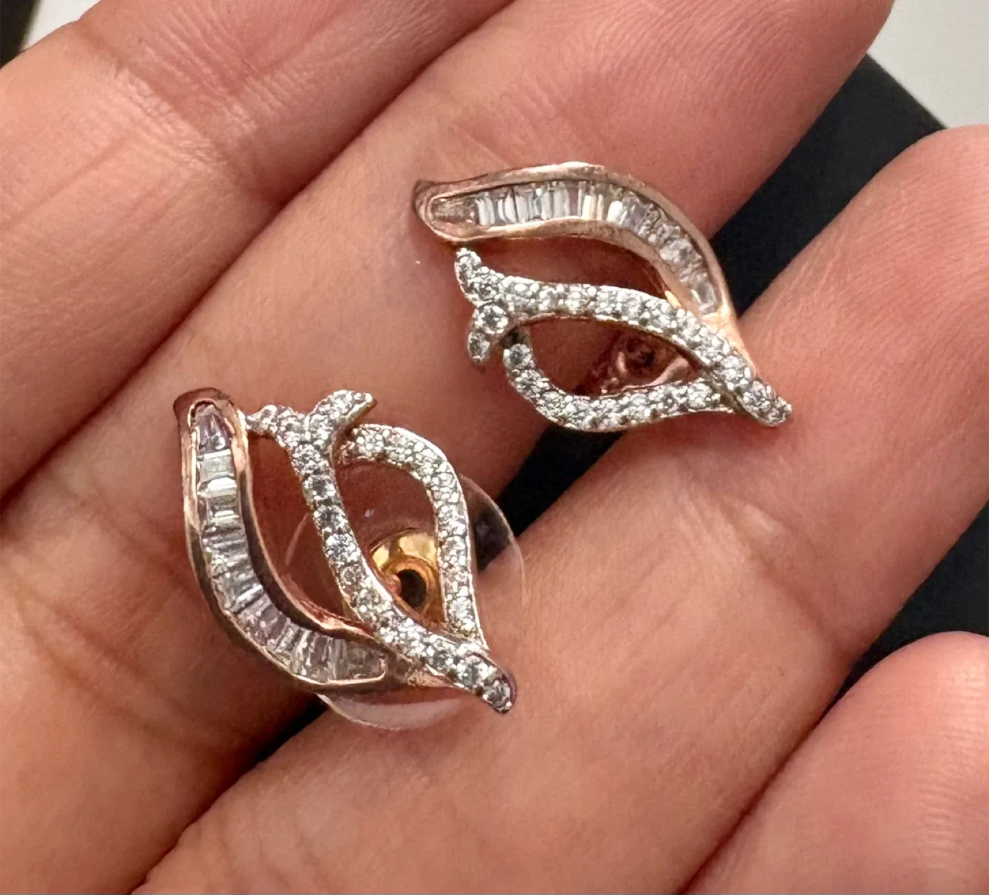 Rose Gold Plated Earrings (925 stamped ) image indicator(3)