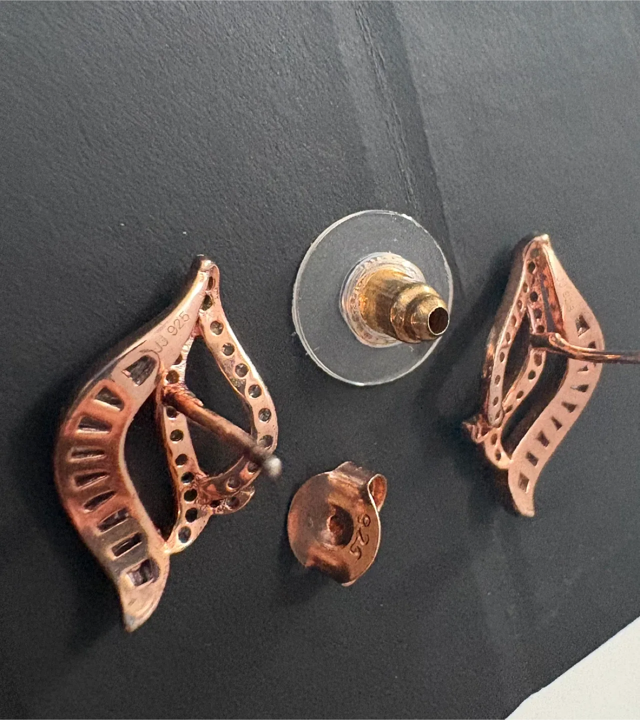 Rose Gold Plated Earrings (925 stamped ) image indicator(5)