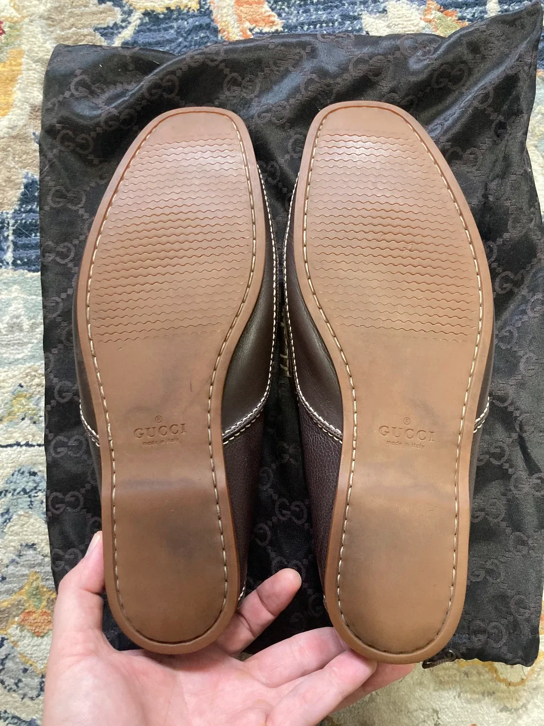 Gucci Brown Leather Loafers 11.5D final price! image indicator(2)