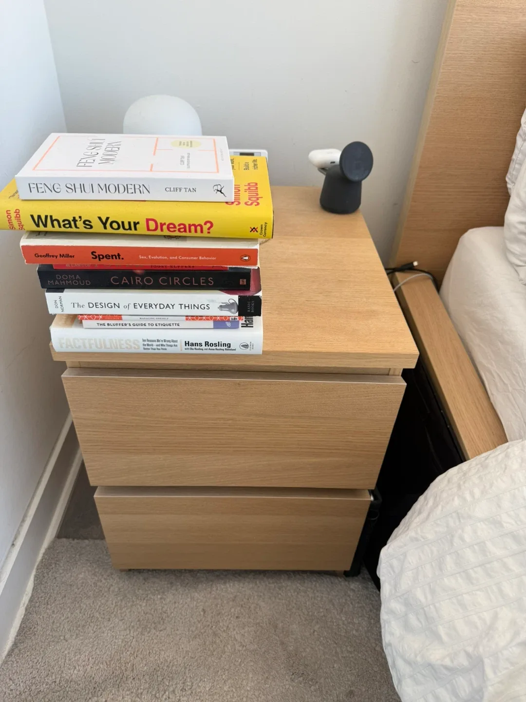 2 IKEA STORLINTA Nightstands - Oak Effect, 2 Drawers thumbnail