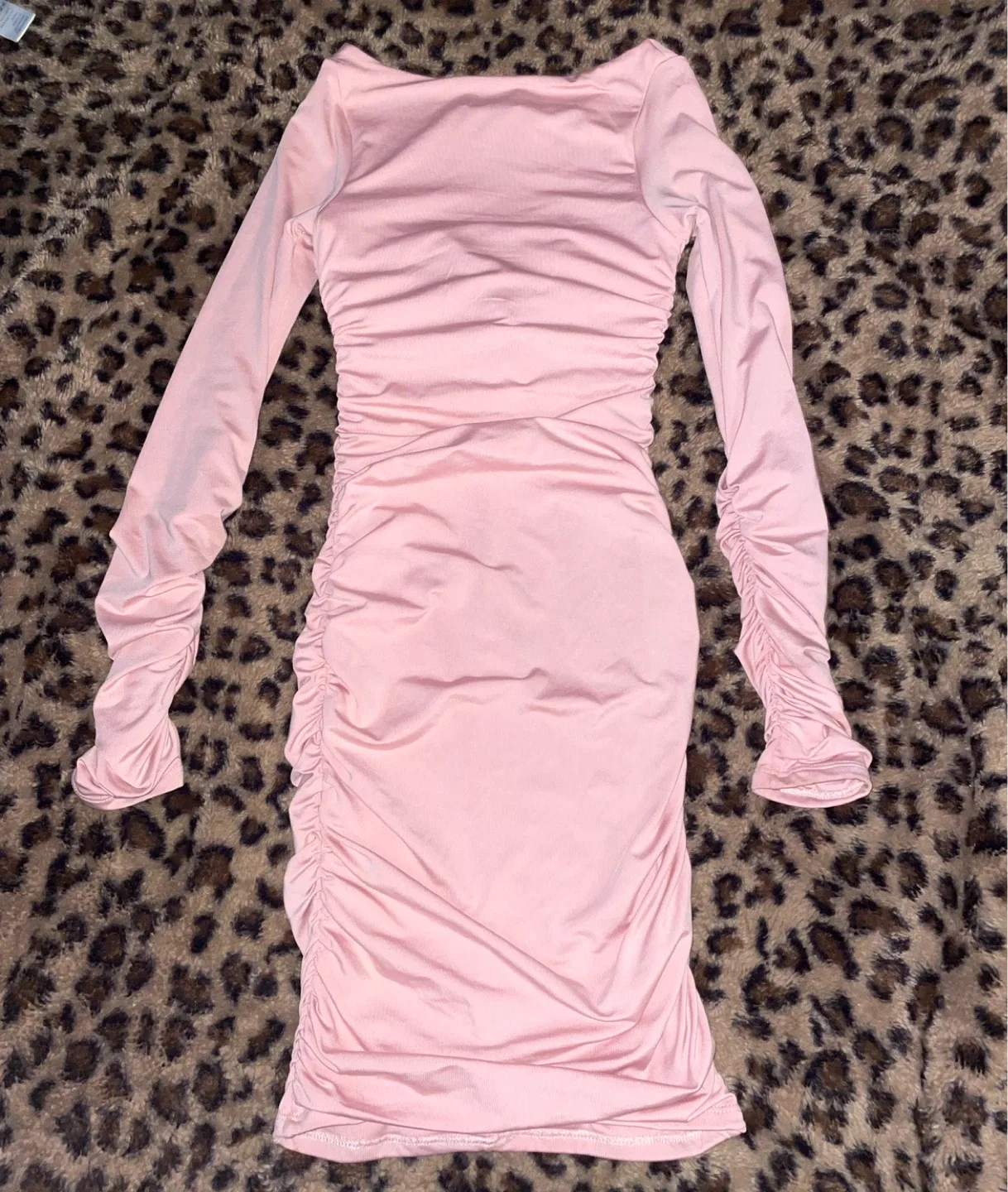 Oh Polly Pink Ruched Dress image indicator(2)