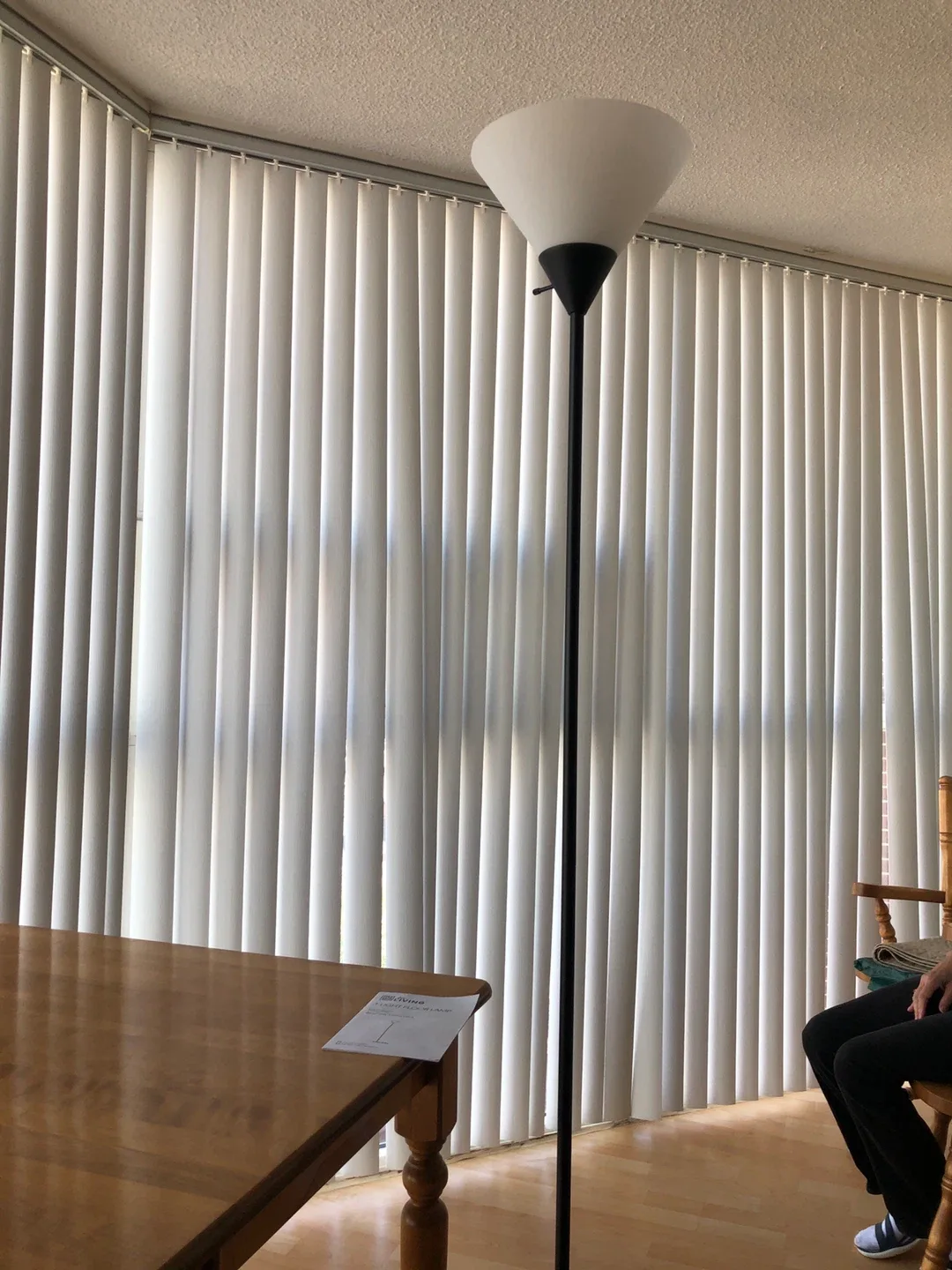 Floor Lamp - Black Stem, White Shade thumbnail
