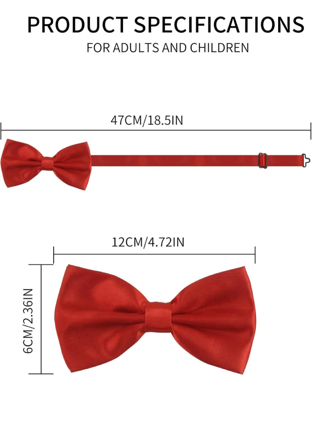 Red Bow Tie - Adjustable Size - photo 4