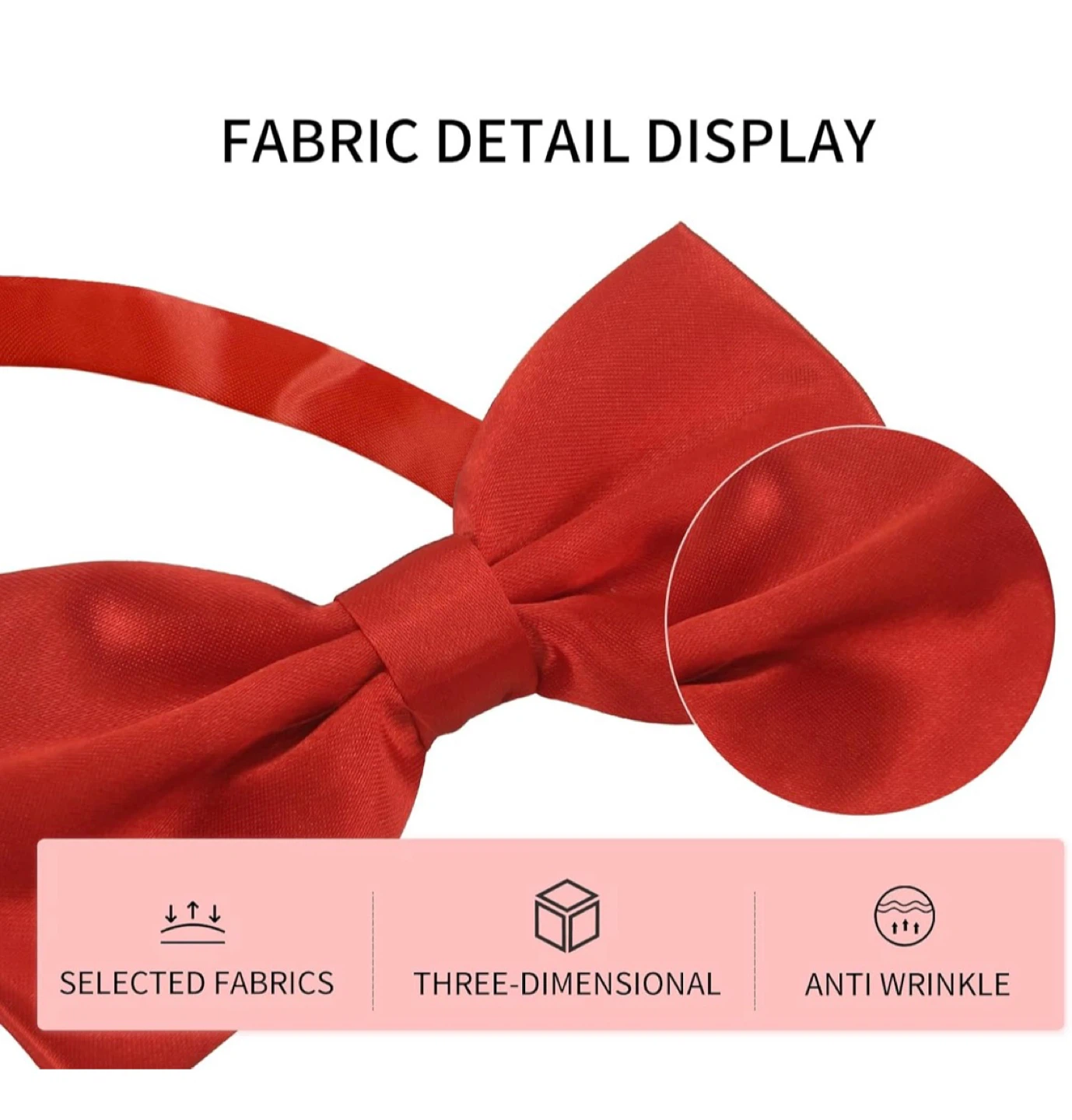 Red Bow Tie - Adjustable Size - photo 5