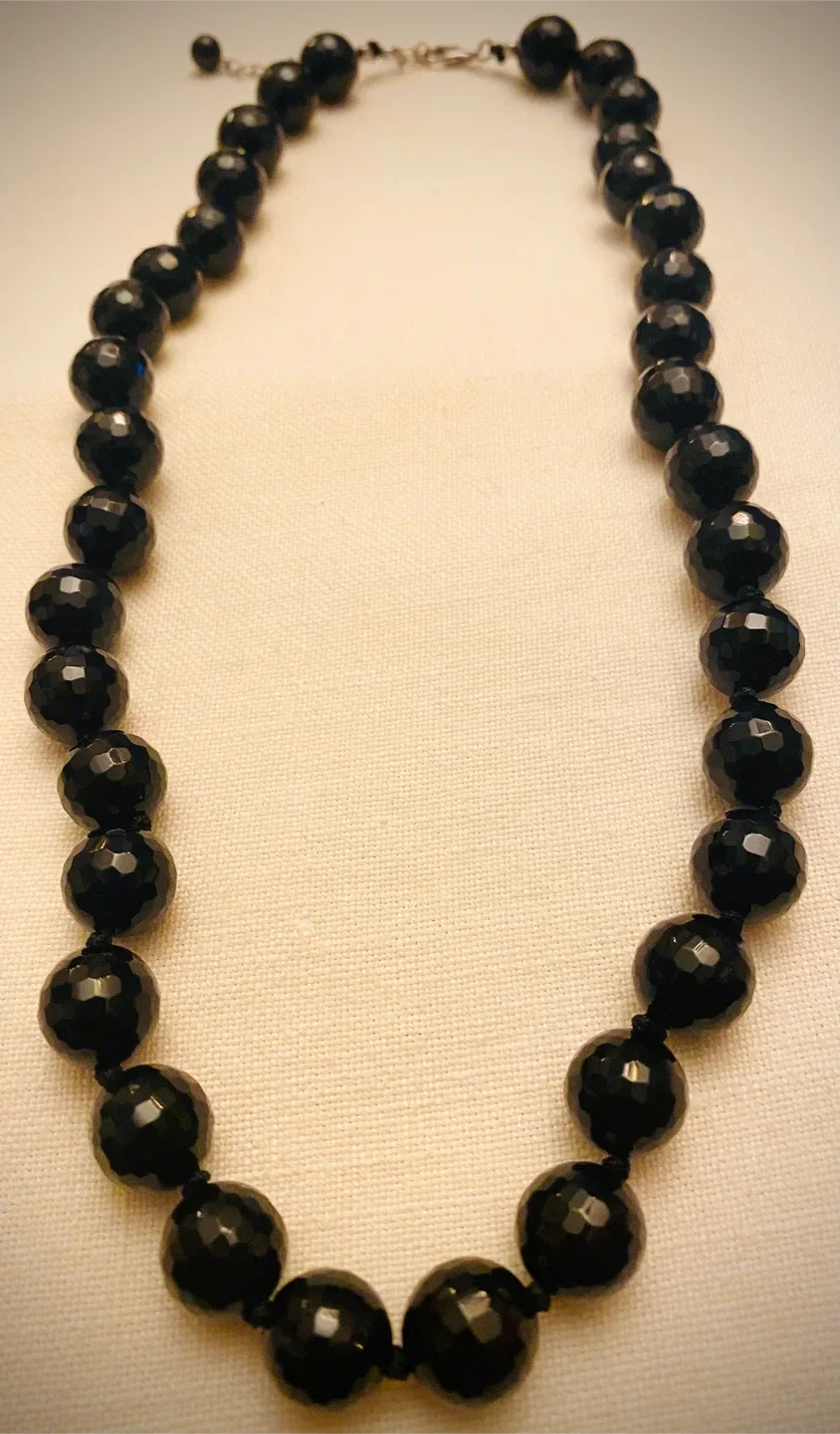 Black onyx Faceted Bead Necklace image indicator(2)