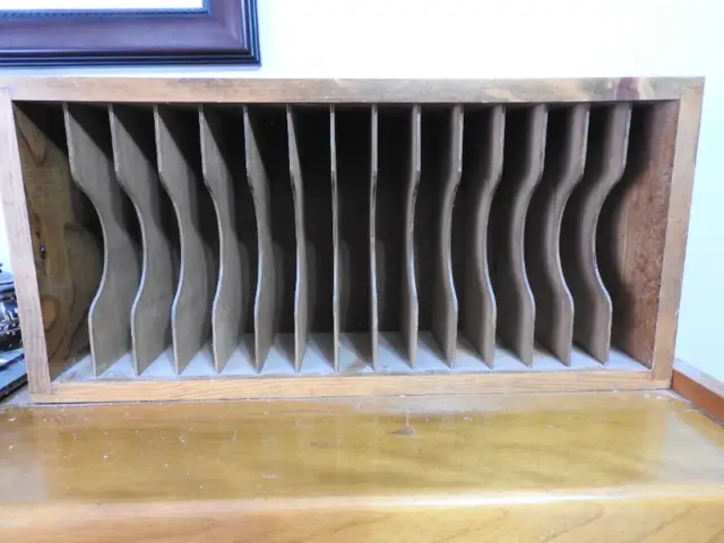 Vintage Wood slot mail organizer
