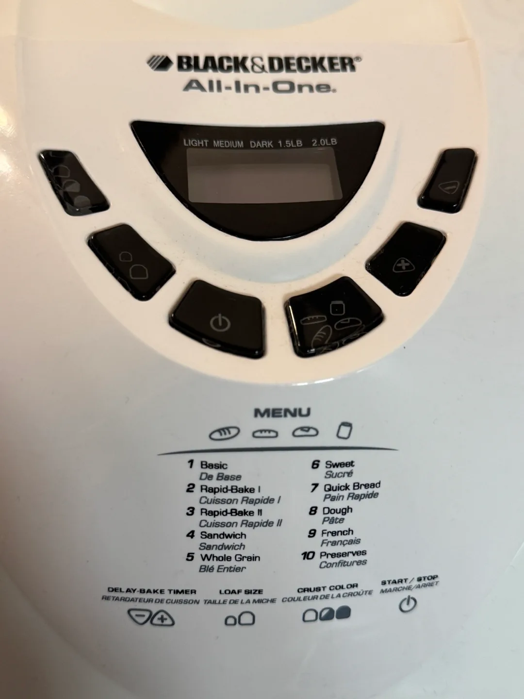 Black & Decker All-in-One Bread Maker image indicator(2)