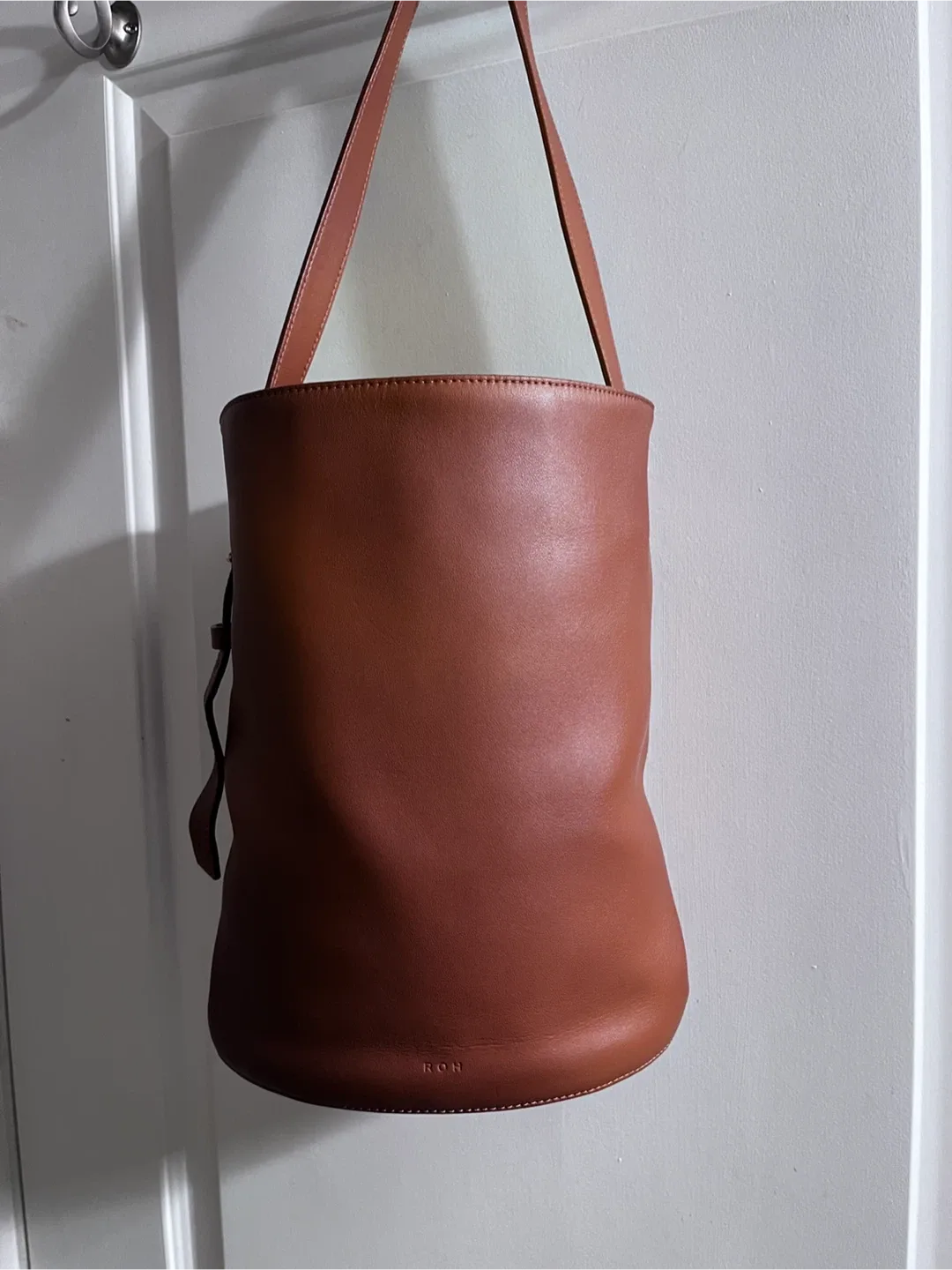 cow leather bucket bag thumbnail