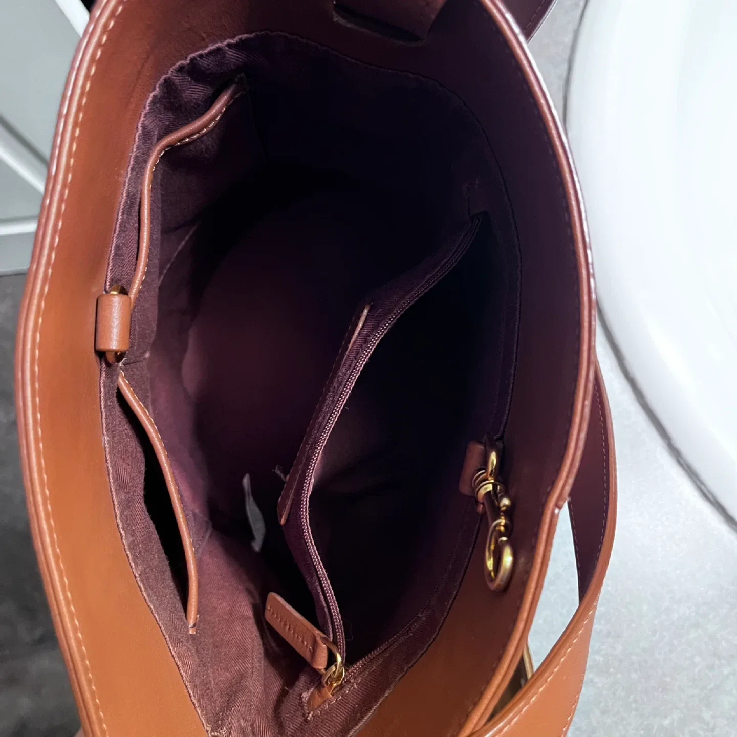 cow leather bucket bag image indicator(5)