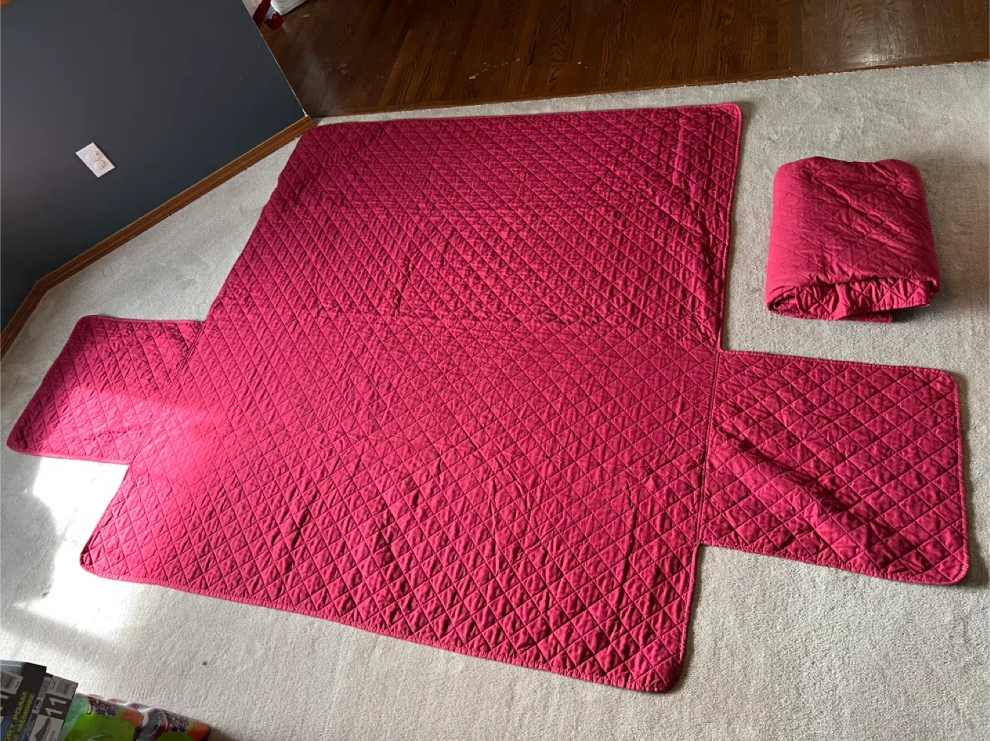 Red Quilted Sofa Cover image indicator(2)