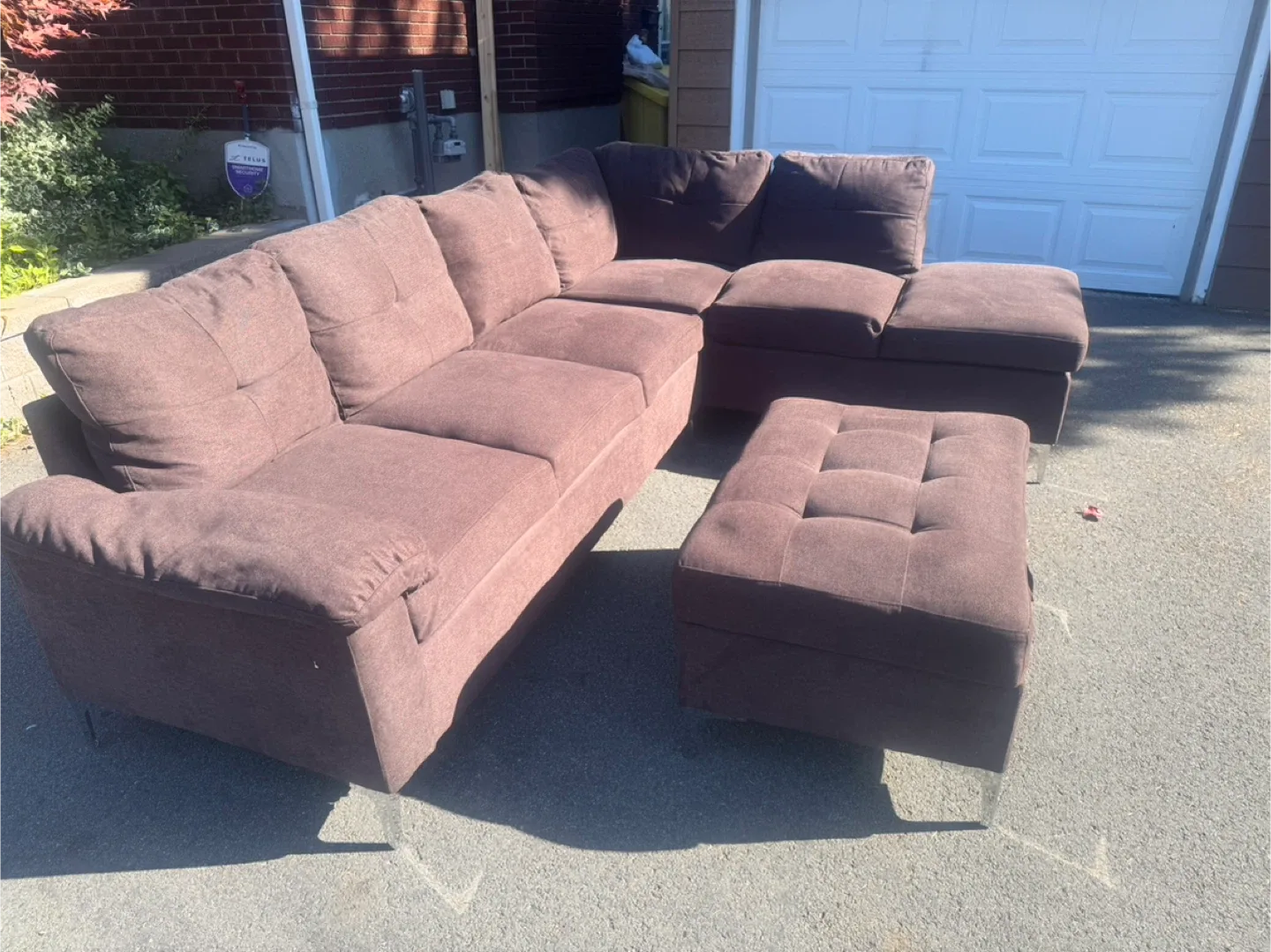 Brown Sectional Couch with Ottoman image indicator(2)