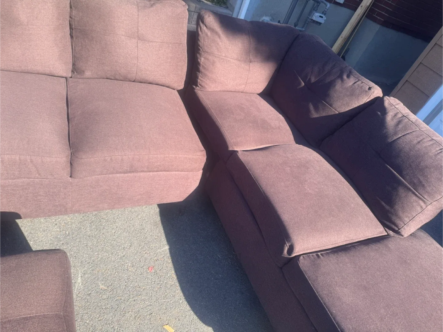 Brown Sectional Couch with Ottoman image indicator(10)