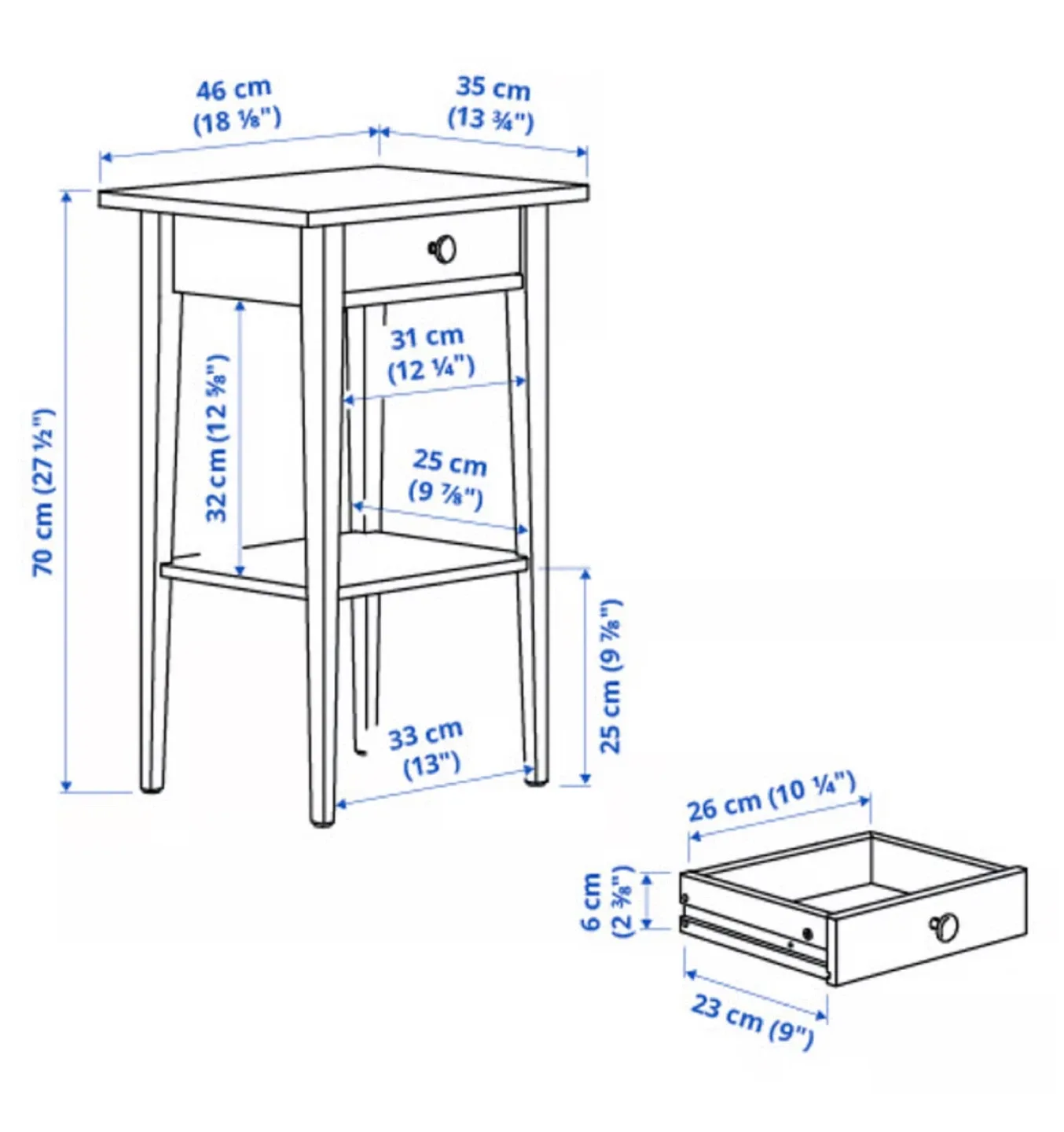 IKEA Hemnes Black Nightstand image indicator(6)