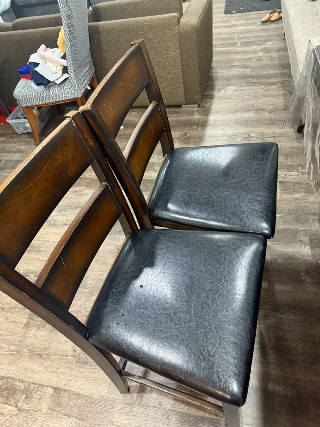 Dining Table with 4 Chairs - Wood & Black - photo 5